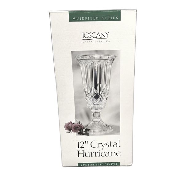 Toscany Classic 12" Crystal Hurricane Candle Holder - Picture 2 of 6